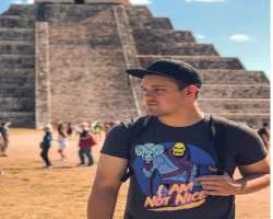 He is a travel enthusiast and visited the famous Chichen Itza in Mexico in January 2020.